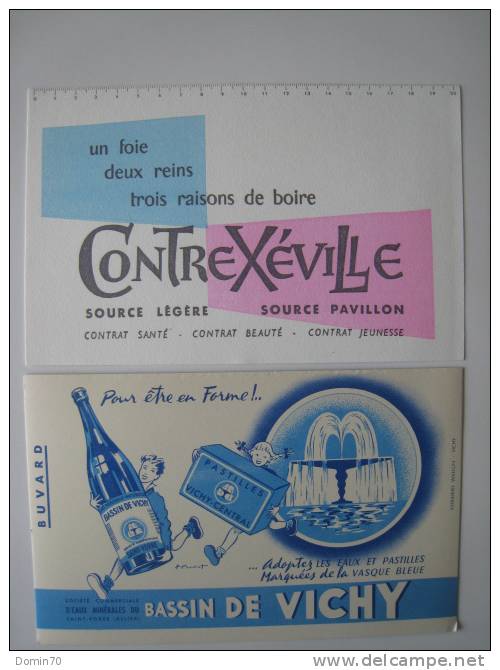 Buvards Vichy Pastilles Contrexéville Source Pavillon - Verzamelingen & Reeksen