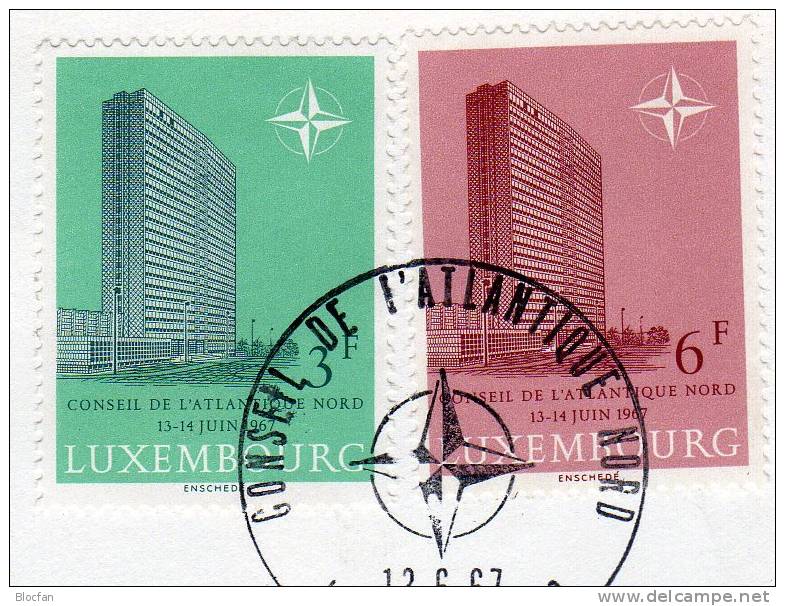 Tagung Der NATO 1967 Luxemburg 751/2 Plus FDC O 2€ Gebäude In Kirchberg CEPT Sympathie - Ausgabe Cover - Briefe U. Dokumente