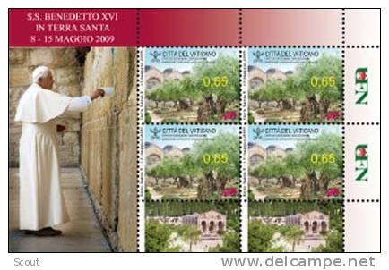 VATICANO – VATICAN CITY - VATICAN - 2010 - VIAGGI DI BENEDETTO XVI - 3 BF DA 4 Valori ** - Unused Stamps