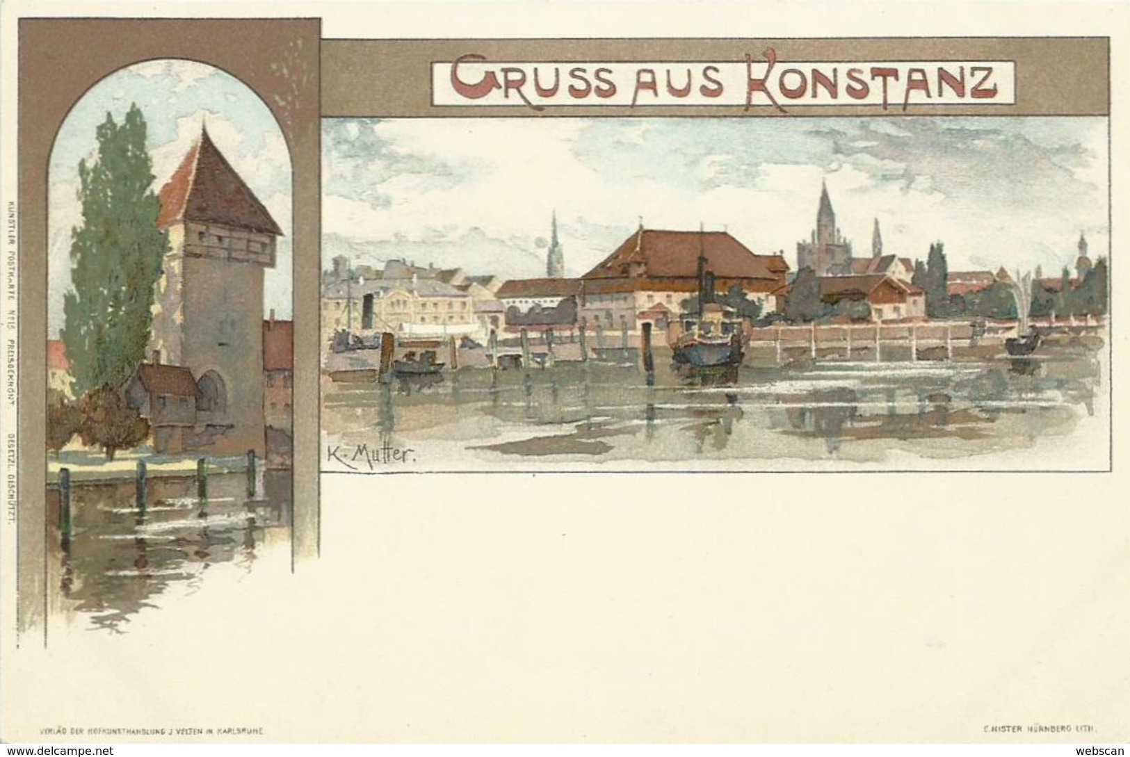 AK Konstanz Bodensee Zweibild-Farblitho Mutter ~1900 #08 - Mutter, K.