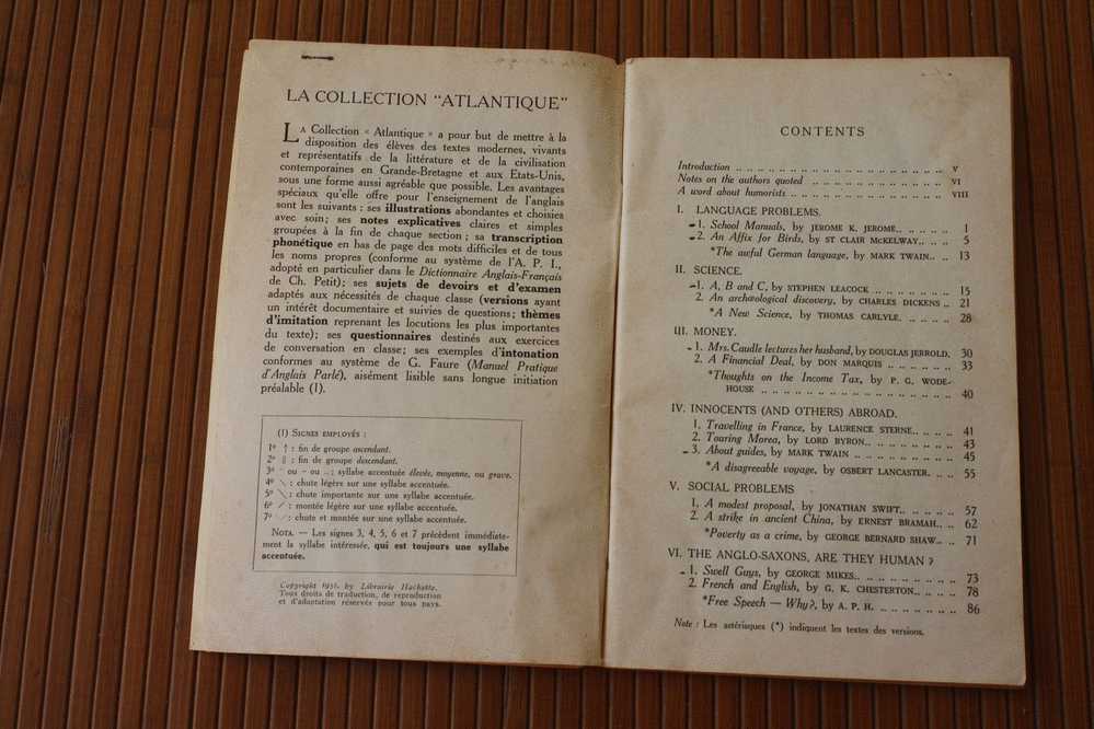 1939 Hachette Livre Illustré  Anglais Anthologie De L´Humour The Anthology Of Humor Denis Escarpit Professeur à Bordeaux - Autres & Non Classés