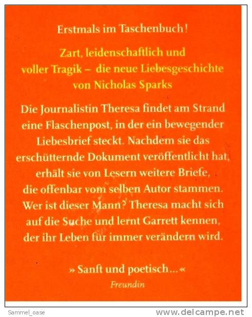 Weit Wie Das Meer  -  Nicholas Sparks  -  Liebesgeschichte 1998 - Autores Internacionales