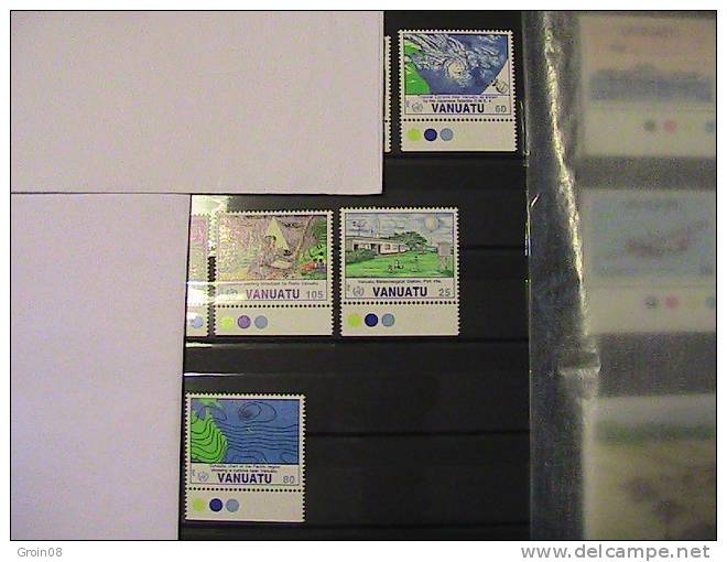 Va Station Meteo 1992 4 Timbres - Vanuatu (1980-...)