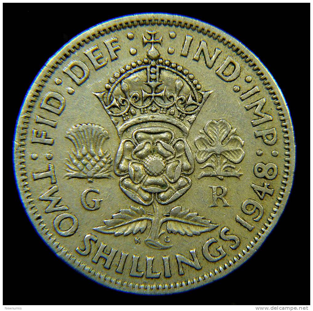 GRAN BRETAGNA 2 SHILLINGS 1948 - J. 1 Florin / 2 Shillings