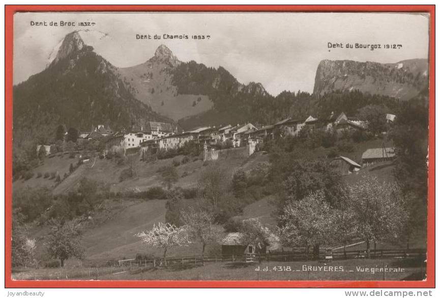 C123, Gruyères, 4318, Dent De Broc, Dent Du Chamois, Dent Du Bourgoz,  Circulée 1926 - Broc