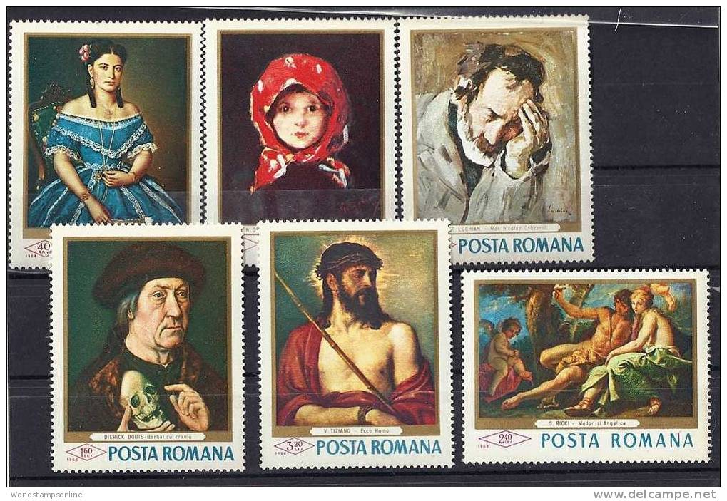 Romania, Serie 6, Year 1968, Mi 2666-2671, Paintings Bukarest/Hermannstadt, MNH ** - Ungebraucht