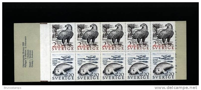 SWEDEN/SVERIGE - 1988  FAUNA   BOOKLET    MINT NH - 1981-..