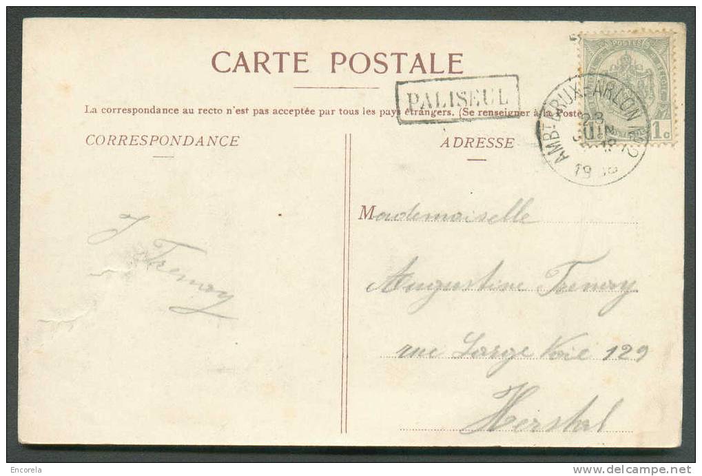 N°81 - 1 Centime Armoirie Obl. Sc De L´ambulant BRUXELLES ARLON N°2 S/C.V. Ill. (Café Colas - Paliseul Gare) Du 28 Juin - Linear Postmarks