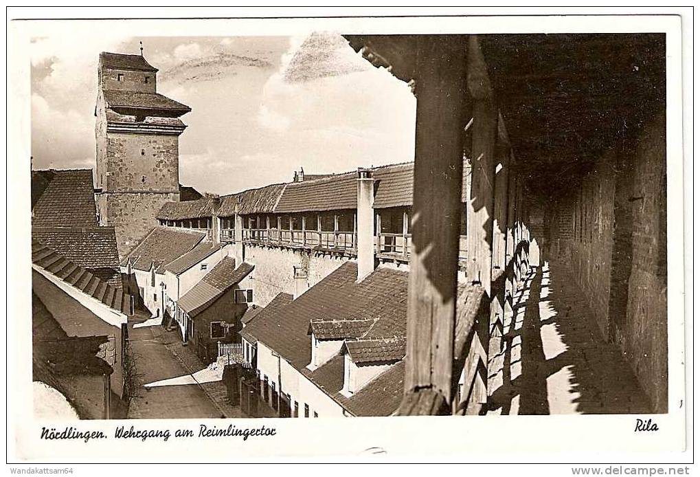 AK Nördlingen. Wehrgang Am Reimlingertor 3. 8. 53. --7 (15b) NÖRDLINGEN Z Nach (16) Bad Wildungen - West Mit 1 X 10 PF - Noerdlingen