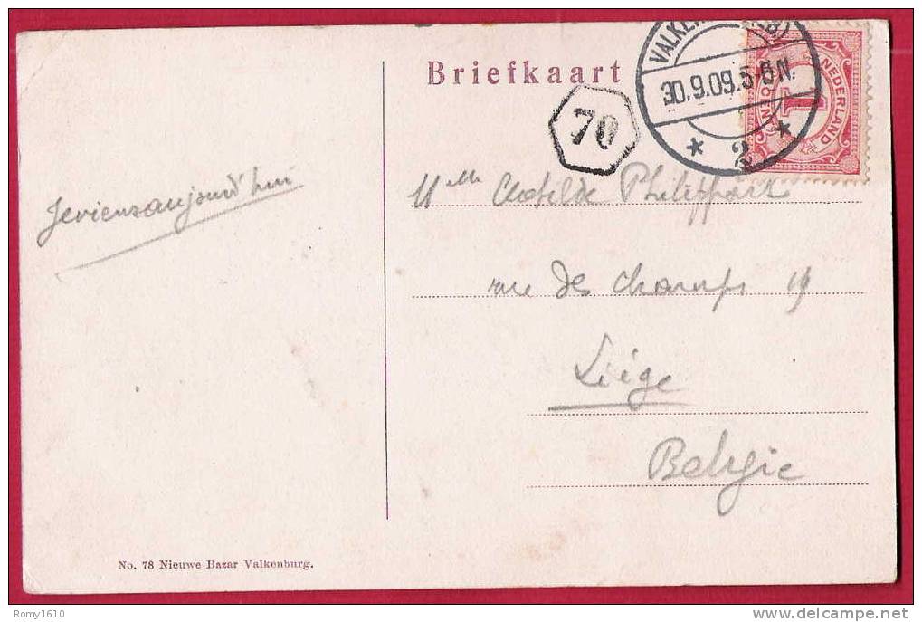 Pays-Bas.  Groet Uit Valkenburg -  Wilhelminatoren. Voyagée En1909.  N°78. - Valkenburg