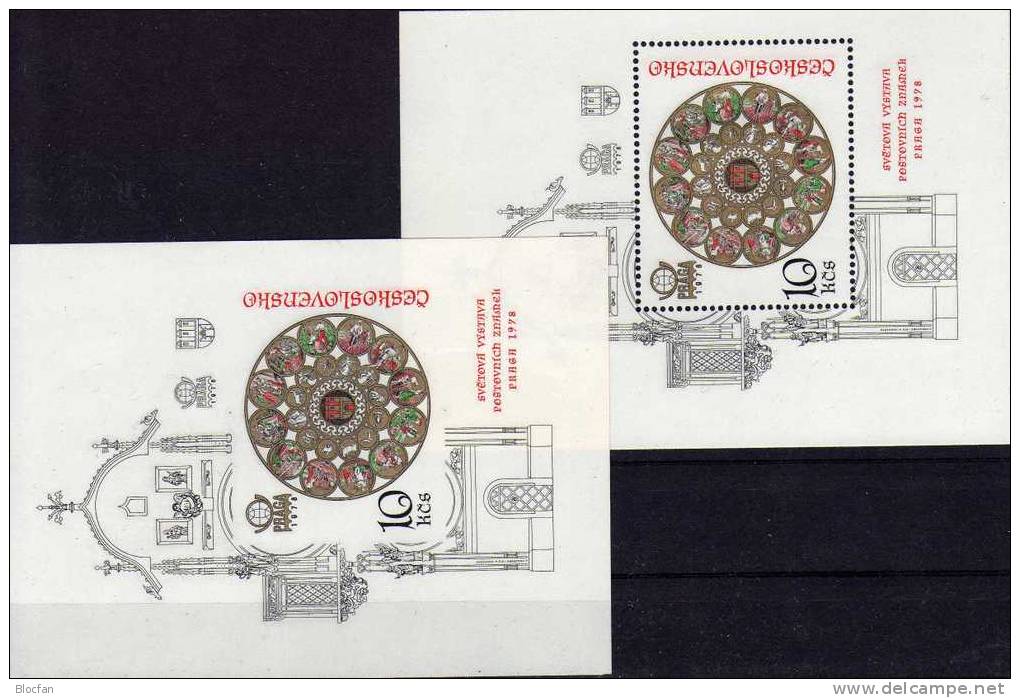 PRAGA 1978 Beide Uhren-Blocks CSSR Block 35 A+B ** 65€ Plus E-Karte, Kalendarium Sheet From Tschechoslowakei - Nuovi