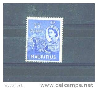 MAURITIUS -  1953 Elizabeth II 25c FU - Maurice (...-1967)