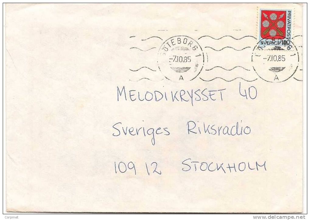 SWEDEN - 1985 COVER From GOTEBORG To STOCKHOLM - Coat Of Arms Solo Stamp - Briefe U. Dokumente