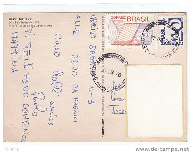 PO3439A# BRASILE - BRASIL - BELO HORIZONTE - ESTADIO MINAS GERAIS - STADIO FOOTBALL - CALCIO  VG 1976 - Belo Horizonte