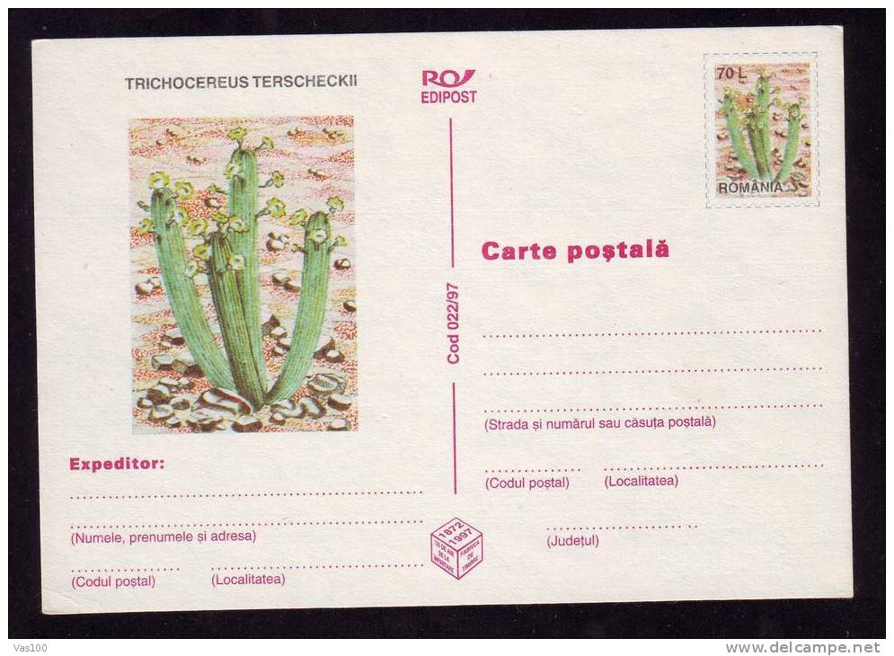 ROMANIA 1997 Entier Postaux Stationery POSTCARD,with Cactusses,cactus.(A) - Cactussen