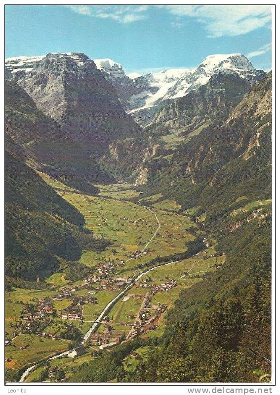 Braunwald Blick Auf Linthal Mit Tödikette 1978 - Linthal