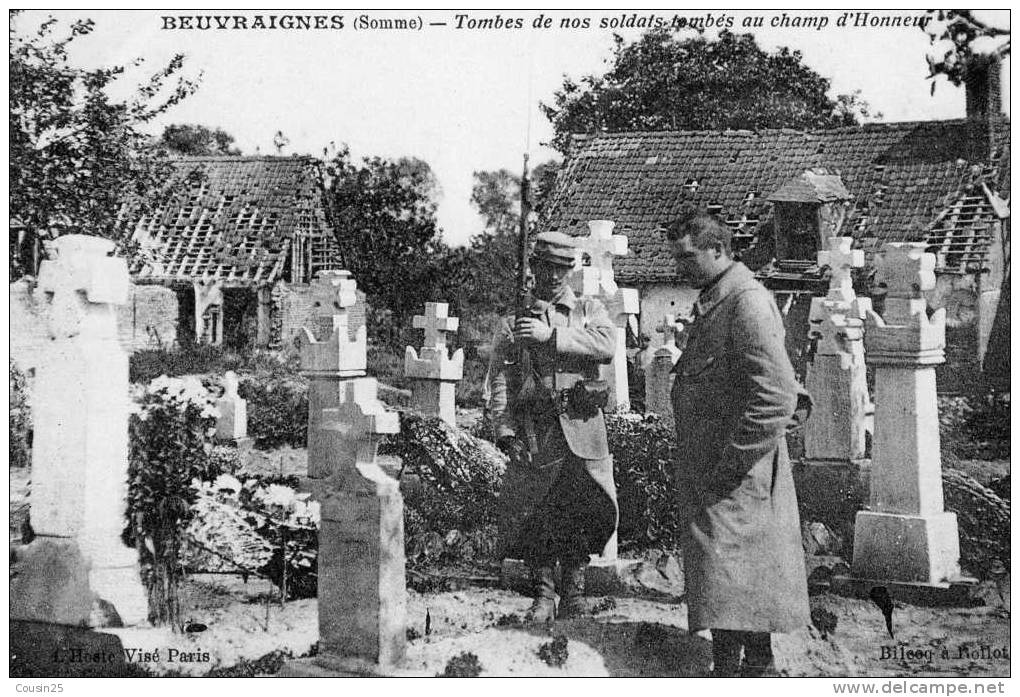 80 BEUVRAIGNES - Tombes De Nos Soldats Tombés Au Champ D'Honneur - Beuvraignes