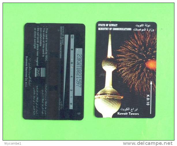 KUWAIT - Magnetic Phonecard/Towers And Fireworks - Kuwait