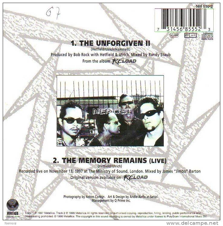 CD - METALLICA - The Unforgiven II (6.36) - The Memory Remains (live) - Collectors