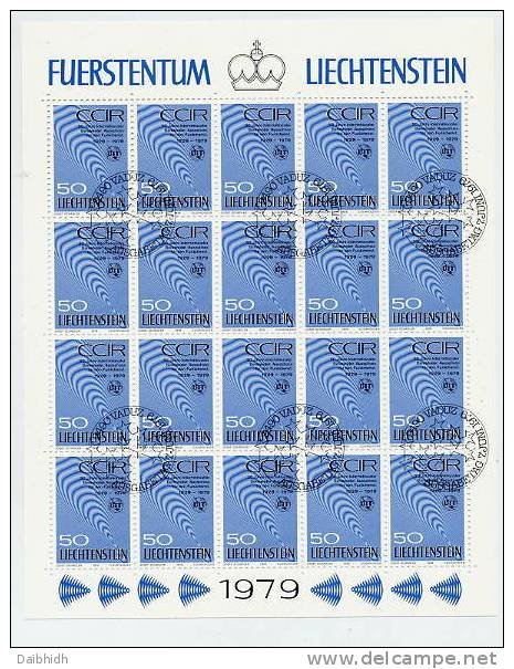 LIECHTENSTEIN 1979 CCIR Anniversary In Cancelled Sheet Of 20.  Michel 728 - Blocs & Feuillets