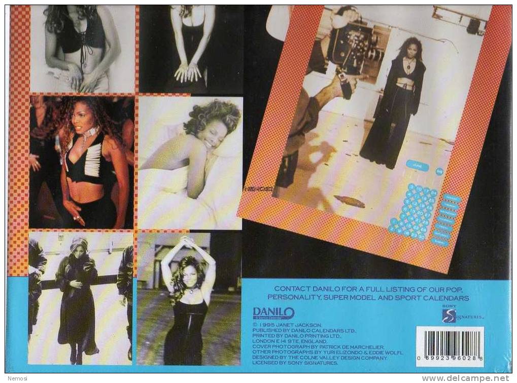 CALENDRIER - 1996 - Janet JACKSON - 12 Posters - Objets Dérivés