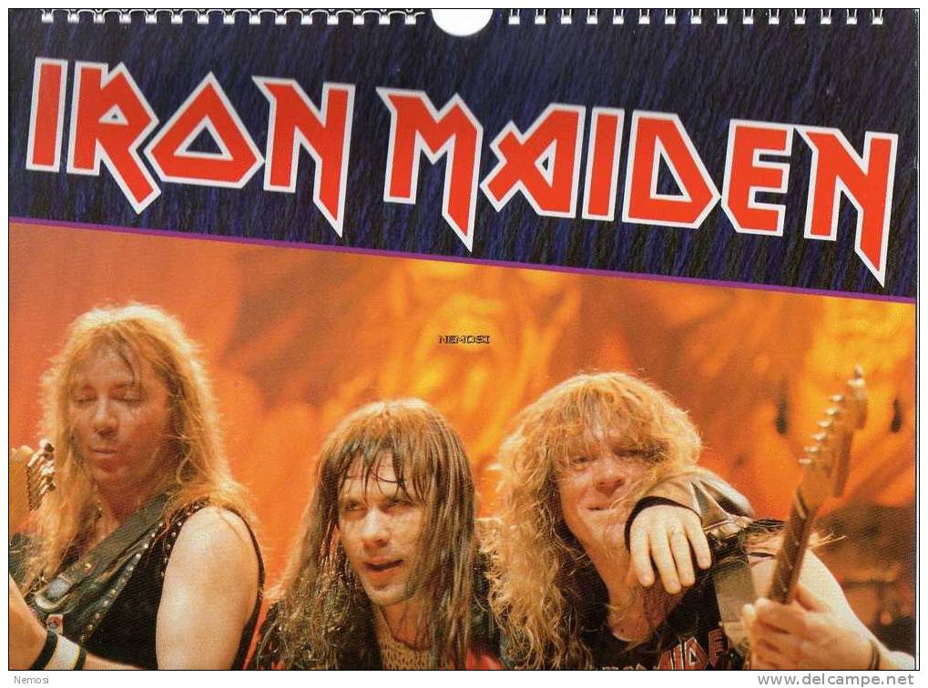 CALENDRIER - 1992 - IRON MAIDEN - 12 Posters - Objets Dérivés