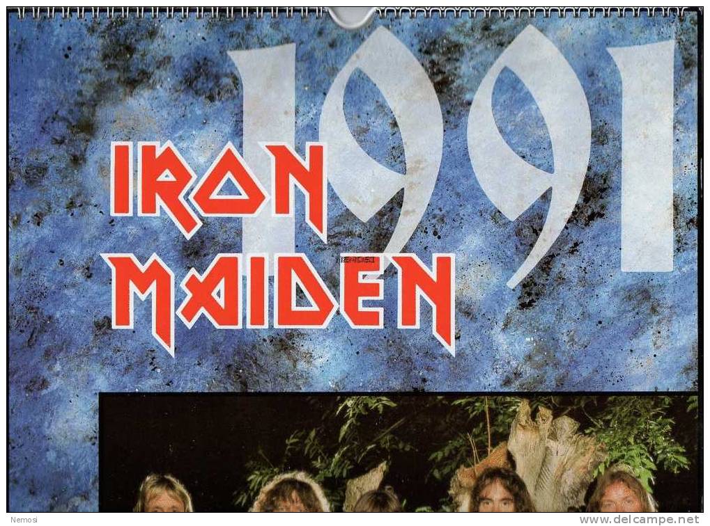 CALENDRIER - 1991 - IRON MAIDEN - 12 Posters - Objets Dérivés