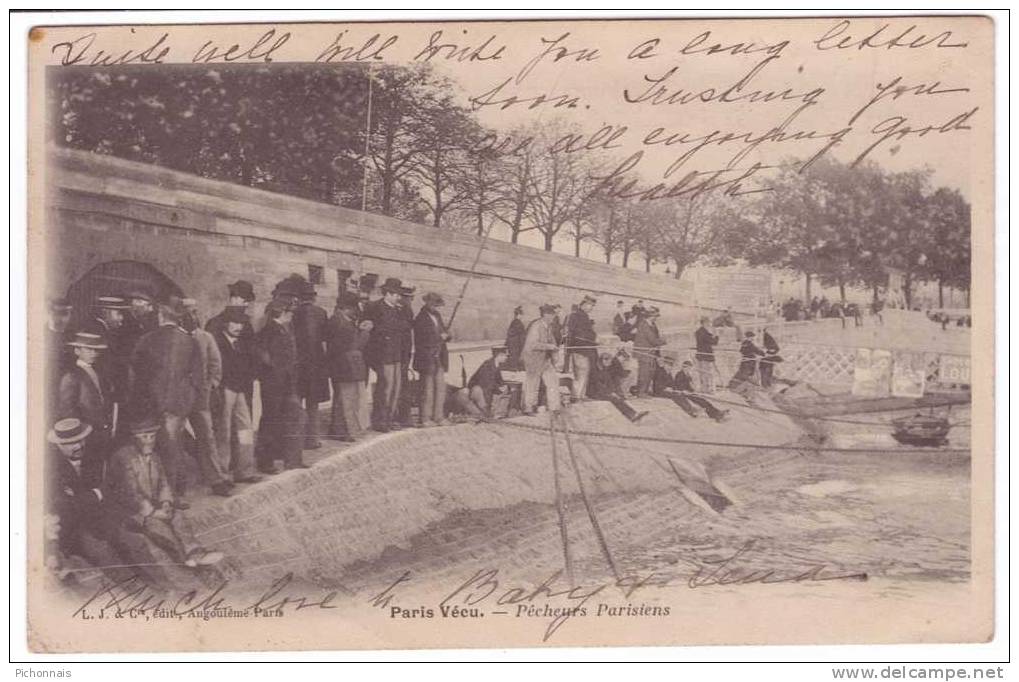 75  PARIS  Vécu  Pecheurs Parisiens - La Seine Et Ses Bords