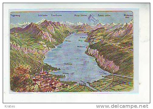 Postcard - Der Wallensee   (1384) - Lens