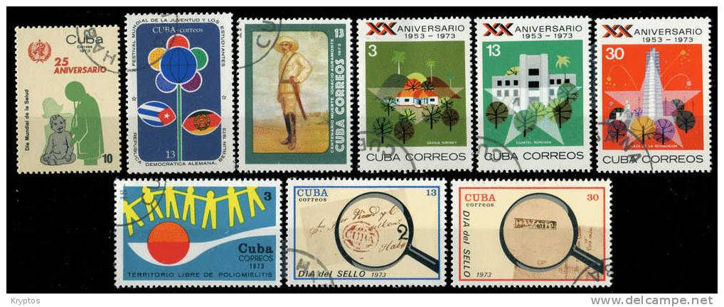 Cuba 1973 - 9 Stamps - Oblitérés