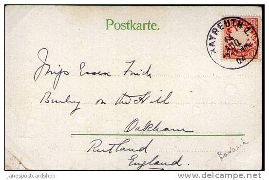 GRUSS AUS BAYREUTH - Sudseite - Bayreuth Postmark 1904 - BAYERN - Bayreuth