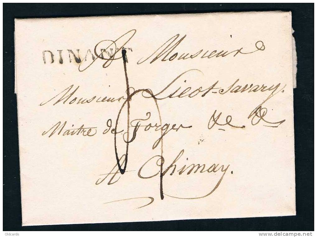 Belgique Précurseur 8.3.1824 Lettre Avec Marque DINANT. - 1815-1830 (Dutch Period)