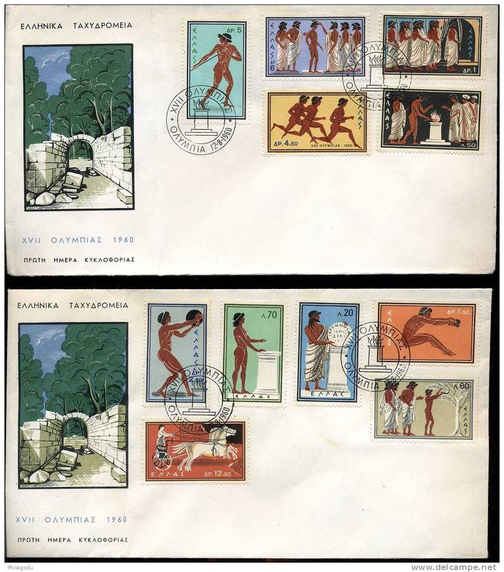 Grece Olympique 1960  FDC  Yv 713/723  Mi 734/744 - Covers & Documents