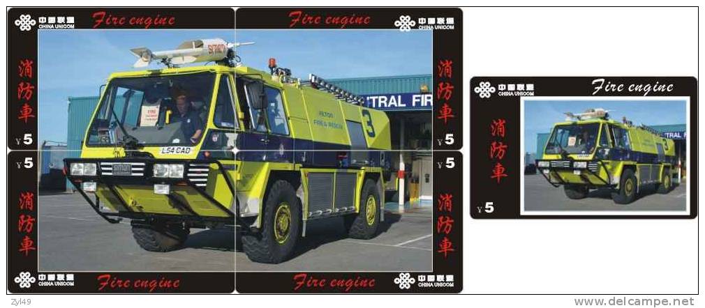 A04346 China phone cards Fire Engine puzzle 49pcs