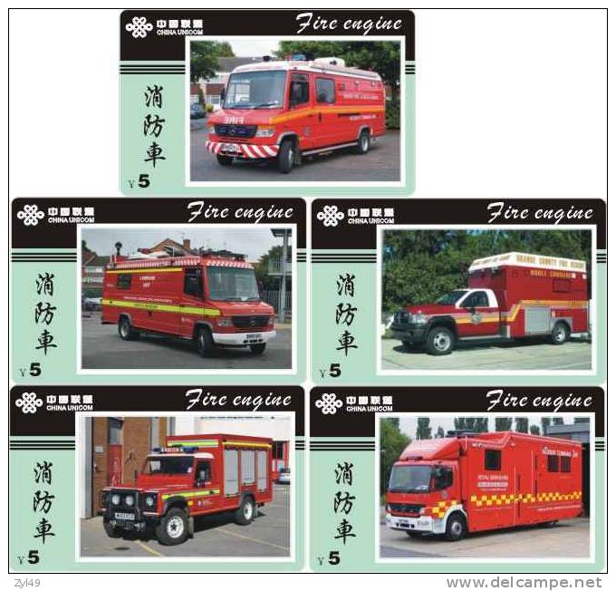 A04347 China Phone Cards Fire Engine 60pcs - Bomberos