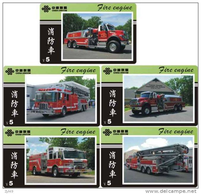 A04347 China Phone Cards Fire Engine 60pcs - Brandweer