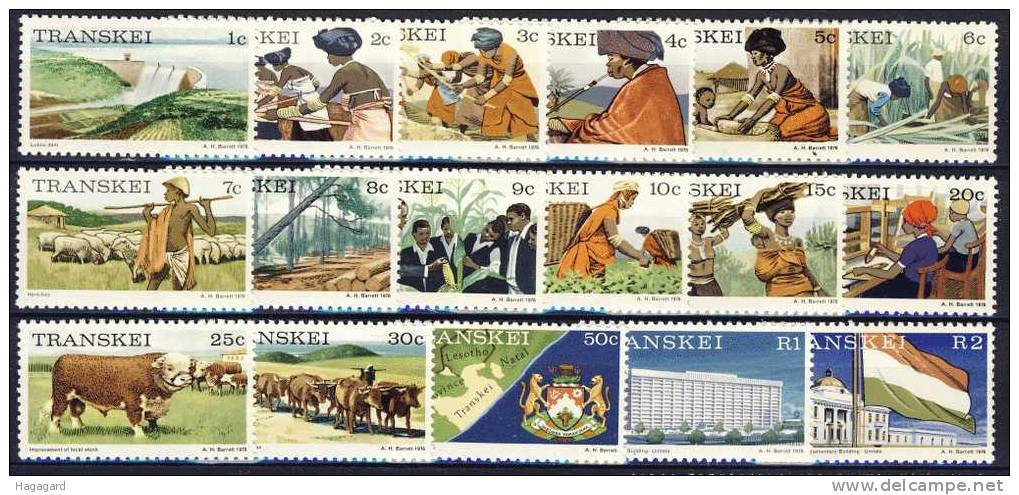 #A025. Transkei (South Africa) 1976. The First Set. Michel 1-17A. MNH(**) - Transkei