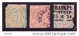 Timbre Allemagne Du Nord Conf.Lot De 3 T.Ob N°7-8-10.. 1868 C.28€ - Used