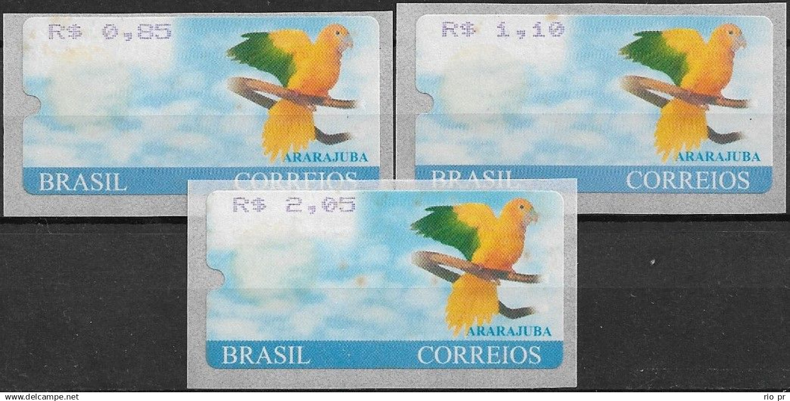 BRAZIL - COMPLETE SET AUTOMATA ARARAJUBA (SELF-ADHESIVE) 2005 - MNH - Ungebraucht