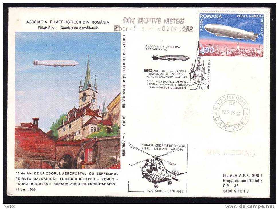 Romania 1989 Cover  With Helicopters PMK,"Zeppelins" - Helikopters