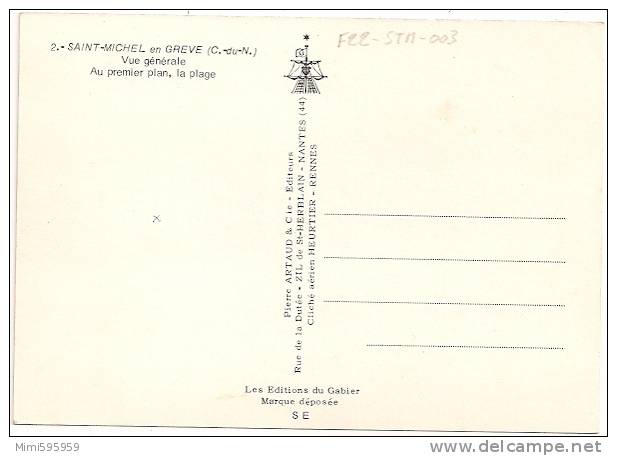 2 - ST-MICHEL-en-GREVE - Vue Générale Aérienne - Au Premier Plan, La Plage - Scan Recto-verso - Saint-Michel-en-Grève