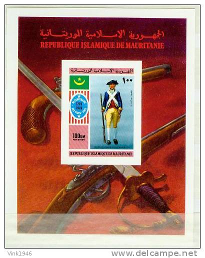 MAURITANIE 1976, US BICENTENARY,  BLOK,ONGETAND, IMPERF,UNLISTED,POSTFRIS/MNH (L1106) - Indépendance USA