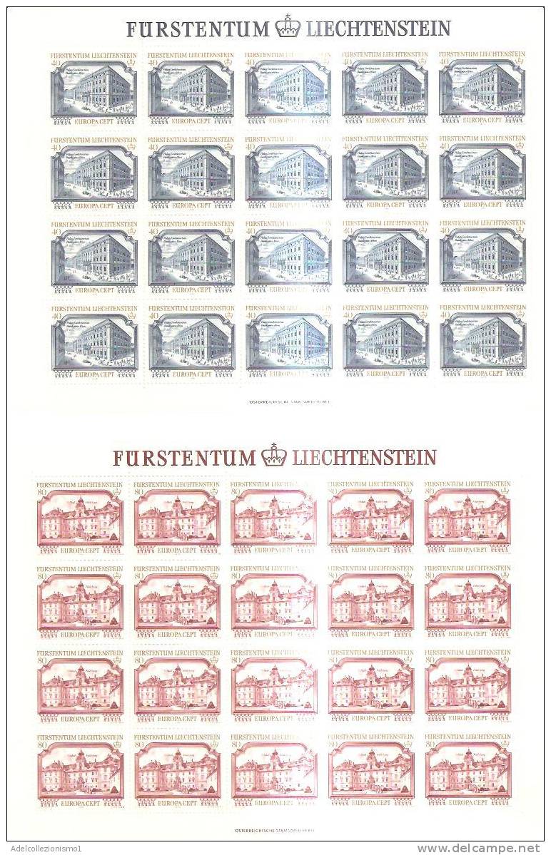 45417)n°2 Fogli Completi Liechtenstein Serie Europa Cept 1978 - Blokken