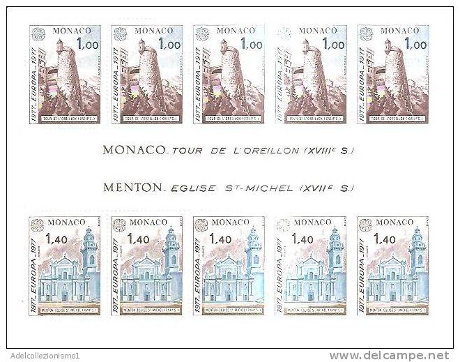 45433)foglio Completo Monaco Serie Europa Cept 1977 - Storia Postale