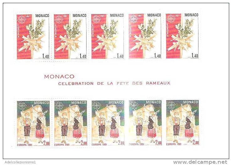 45442)foglio Completo Monaco Serie Europa Cept 1981 - Storia Postale