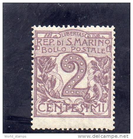 SAN MARINO 1903 CIFRA O VEDUTA  * - Ongebruikt