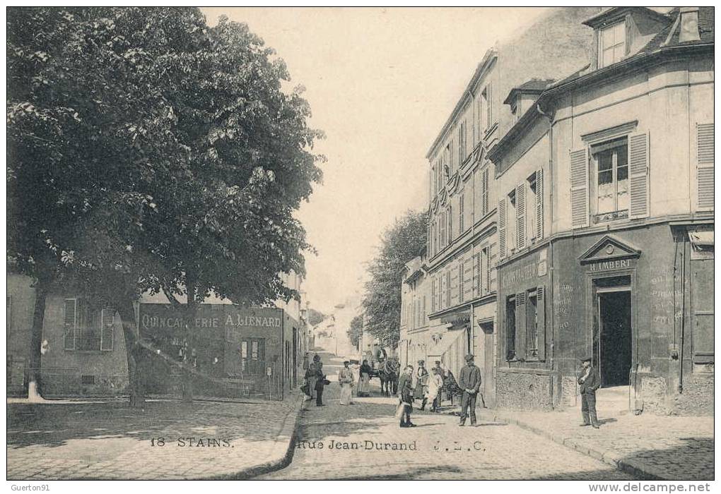 CPA  ( 93 )  STAINS -  Rue Jean-Durand - - Stains