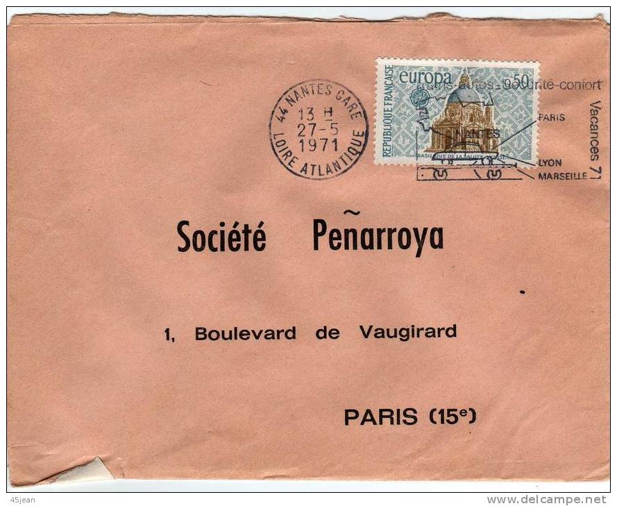 France:  1971  Lettre  Avec N°1676  Europa, Basique De La Salute - Covers & Documents