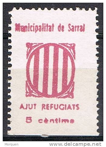 Ajut Refugiats SARRAL (tarragona) 5 Cts, Guerra Civil * - Viñetas De La Guerra Civil