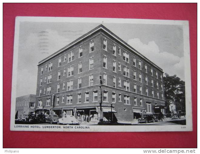 Lumberton NC   Lorraine Hotel  B&w  1953 Cancel    -----(ref 109) - Autres & Non Classés